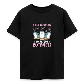 World Wildlife Day Penguin Nature Wildlife - Teenage T-Shirt - black - Front - AI Model Teenager Male light (155cm)