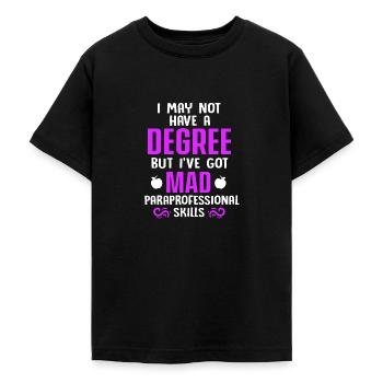 Paraprofessional Teacher Para Educator - Teenage T-Shirt - black - Front - AI Model Teenager Male light (155cm)