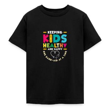 School Nurse Medical Nursing Nurse Appreciation - Teenage T-Shirt - black - Front - AI Model Teenager Male light (155cm)