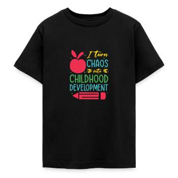 Enseignante éducatrice en éducation de la petite enfance - T-shirt Ado - noir - Devant - AI Model Teenager Male light (155cm)