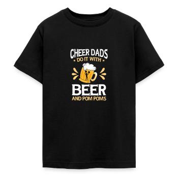 Cheerleader Proud Cheer Dad Cheerleading Beer - Teenage T-Shirt - black - Front - AI Model Teenager Male light (155cm)