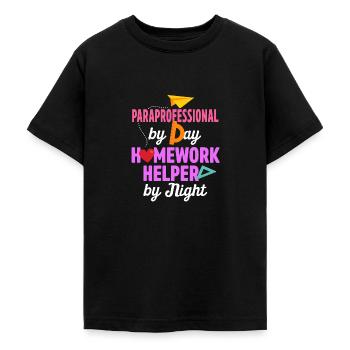 Paraprofessional Teacher Para Educator - Teenage T-Shirt - black - Front - AI Model Teenager Male light (155cm)