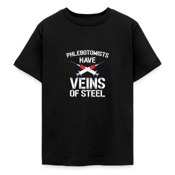 Phlebotomist Phlebotomy Nurse Tech - Teenage T-Shirt - black - Front - AI Model Teenager Male light (155cm)