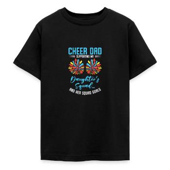 Cheerleader Proud Cheer Dad Cheerleading Beer - Teenage T-Shirt - black - Front - AI Model Teenager Male light (155cm)