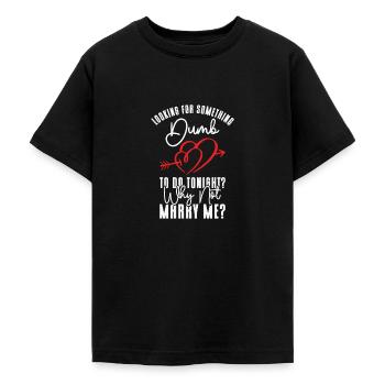 Dumme Hochzeit Herz Paar Beziehung Romantik - Teenager T-Shirt - Schwarz - Vorne - AI Model Teenager Male light (155cm)