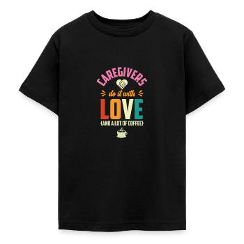 Caregiver Nurse Nursing Caregiving - Teenage T-Shirt - black - Front - AI Model Teenager Male light (155cm)