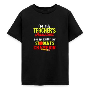 Paraprofessional Teacher Para Educator - Teenage T-Shirt - black - Front - AI Model Teenager Male light (155cm)