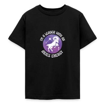 Aries Energy Astrology Leadership Astrology Fan - T-shirt Ado - noir - Devant - AI Model Teenager Male light (155cm)