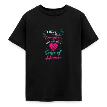 Caregiver Nurse Nursing Caregiving - Teenage T-Shirt - black - Front - AI Model Teenager Male light (155cm)