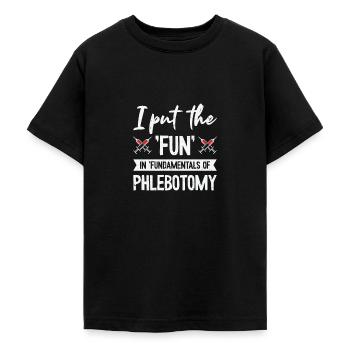 Phlebotomist Phlebotomy Nurse Tech - Teenage T-Shirt - black - Front - AI Model Teenager Male light (155cm)