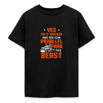 Lkw-Fahrer Trucker Driving - Teenager T-Shirt - Schwarz - Vorne - AI Model Teenager Male light (155cm)