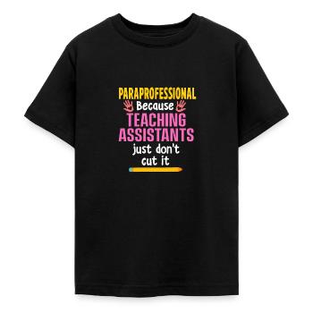 Paraprofessional Teacher Para Educator - Teenage T-Shirt - black - Front - AI Model Teenager Male light (155cm)