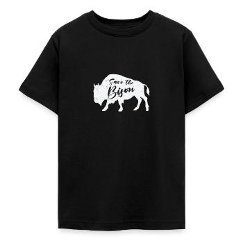 World Wildlife Day Retro Bison Wildlife Animal - Teenage T-Shirt - black - Front - AI Model Teenager Male light (155cm)