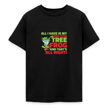 Rainette aux yeux rouges Mignon - T-shirt Ado - noir - Devant - AI Model Teenager Male light (155cm)