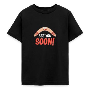Bis Bald! Lustiger Bumerang, Hobbysport, - Teenager T-Shirt - Schwarz - Vorne - AI Model Teenager Male light (155cm)