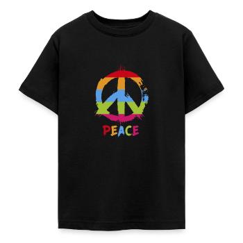 T-shirt vibration positive. - T-shirt Ado - noir - Devant - AI Model Teenager Male light (155cm)