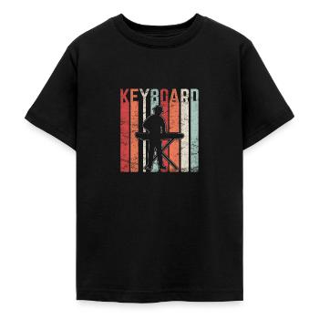 Keyboard Player Music Musician Pianist Vintage Pia - Teenager T-Shirt - Schwarz - Vorne - AI Model Teenager Male light (155cm)
