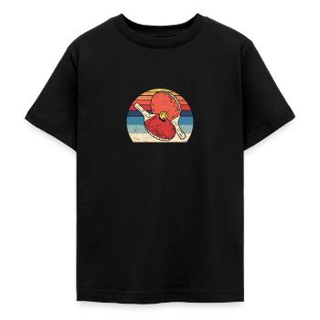 Lustige Tischtennis-Liebhaber Retro Vintage Ping - Teenager T-Shirt - Schwarz - Vorne - AI Model Teenager Male light (155cm)