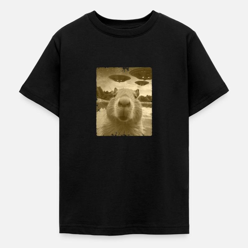 Selfie drôle de Capybara - T-shirt Ado - noir