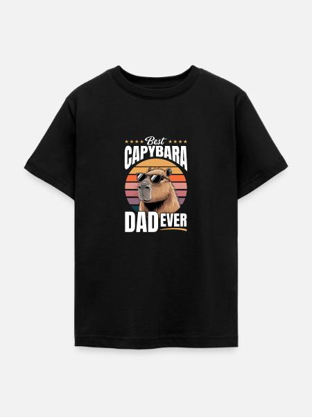 Funny Capybara Dad - Teenager T-Shirt - Schwarz