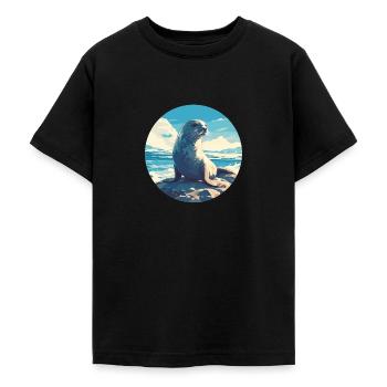 Robben Robbe - Teenager T-Shirt - Schwarz - Vorne - AI Model Teenager Male light (155cm)