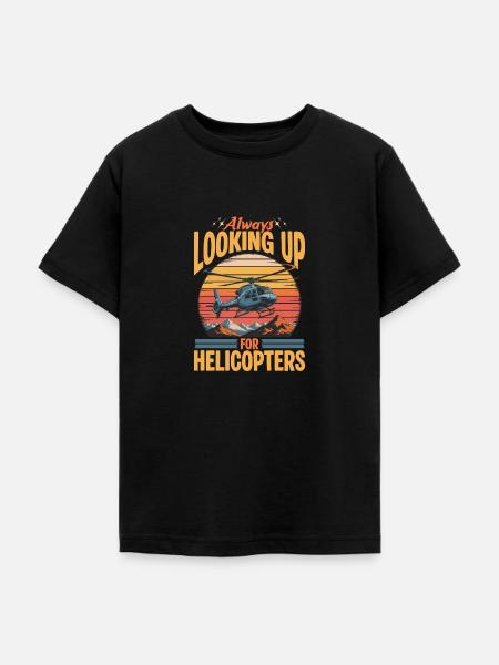Helicopter funny Pilot - Teenager T-Shirt - Schwarz