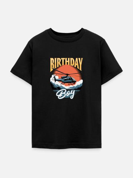 Helicopter funny Pilot - Teenager T-Shirt - Schwarz