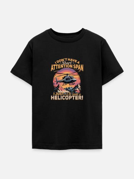 Helicopter funny Pilot - Teenager T-Shirt - Schwarz