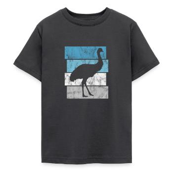 Laufvogel Dromaius Retro Strauß Emu Australien - Teenager T-Shirt - Dunkelgrau - Vorne - AI Model Teenager Male light (155cm)
