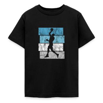 Basket basket basketteur basketteur - T-shirt Ado - noir - Devant - AI Model Teenager Male light (155cm)