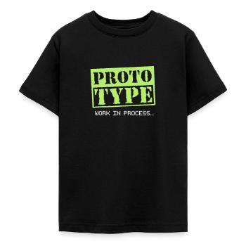 Prototype - Travaux en cours - T-shirt Ado - noir - Devant - AI Model Teenager Male light (155cm)