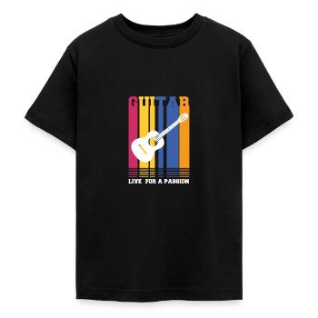 guitar - Teenage T-Shirt - black - Front - AI Model Teenager Male light (155cm)