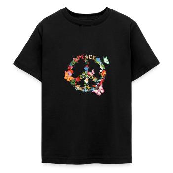 peace - Teenager T-Shirt - Schwarz - Vorne - AI Model Teenager Male light (155cm)