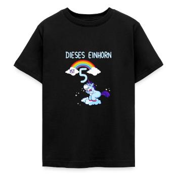 5. Geburtstag Einhorn - Teenager T-Shirt - Schwarz - Vorne - AI Model Teenager Male light (155cm)