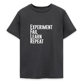 Expérimenter, Échouer, Apprendre, Répéter - T-shirt Ado - charbon - Devant - AI Model Teenager Male light (155cm)