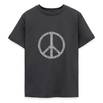 Peace sign - Teenage T-Shirt - dark grey - Front - AI Model Teenager Male light (155cm)