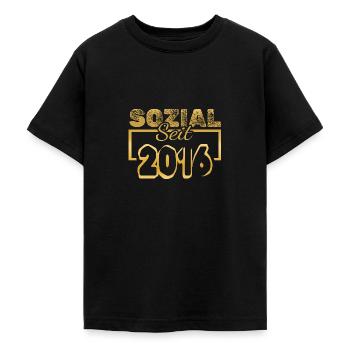 Sozial 2016 - Teenager T-Shirt - Schwarz - Vorne - AI Model Teenager Male light (155cm)