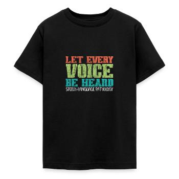 Let Every Voice Be Heard 3 - Teenage T-Shirt - black - Front - AI Model Teenager Male light (155cm)