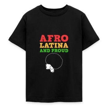Afro Latina - T-shirt Ado - noir - Devant - AI Model Teenager Male light (155cm)