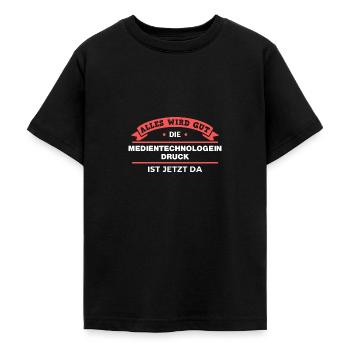 Medientechnologin Druck Design für stolze Profis - Teenager T-Shirt - Schwarz - Vorne - AI Model Teenager Male light (155cm)