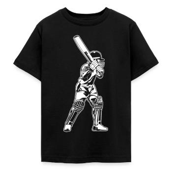 Cricket Batter Sketch - Teenage T-Shirt - black - Front - AI Model Teenager Male light (155cm)