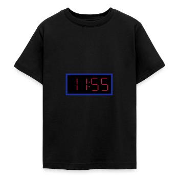 ★ couleurs de conception variables ★ horloge numérique 11:55 horloge - T-shirt Ado - noir - Devant - AI Model Teenager Male light (155cm)