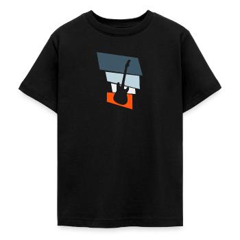 electric guitar - Teenage T-Shirt - black - Front - AI Model Teenager Male light (155cm)