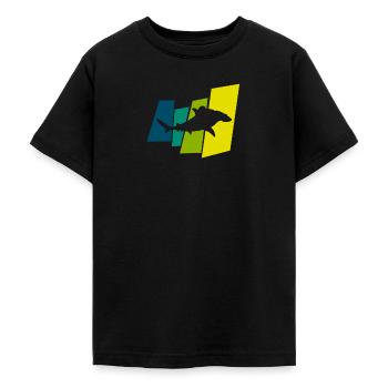 shark fin - Teenage T-Shirt - black - Front - AI Model Teenager Male light (155cm)