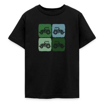 Trecker Retro Traktor Erntezeit in Landwirtschaft - Teenager T-Shirt - Schwarz - Vorne - AI Model Teenager Male light (155cm)
