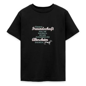Friendship saying witty dog - Teenage T-Shirt - black - Front - AI Model Teenager Male light (155cm)