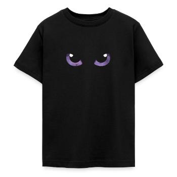 Cat Eyes Purple - Teenage T-Shirt - black - Front - AI Model Teenager Male light (155cm)