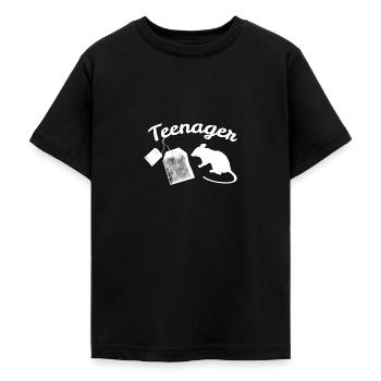 Teen funny shirt - Teenage T-Shirt - black - Front - AI Model Teenager Male light (155cm)