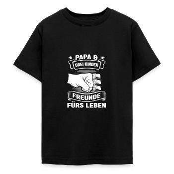 Papa 3 Kinder Drei Kinder Geschenk - Teenager T-Shirt - Schwarz - Vorne - AI Model Teenager Male light (155cm)