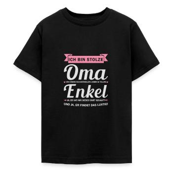 Oma & Enkel Familie Großmutter Geschenk - Teenager T-Shirt - Schwarz - Vorne - AI Model Teenager Male light (155cm)